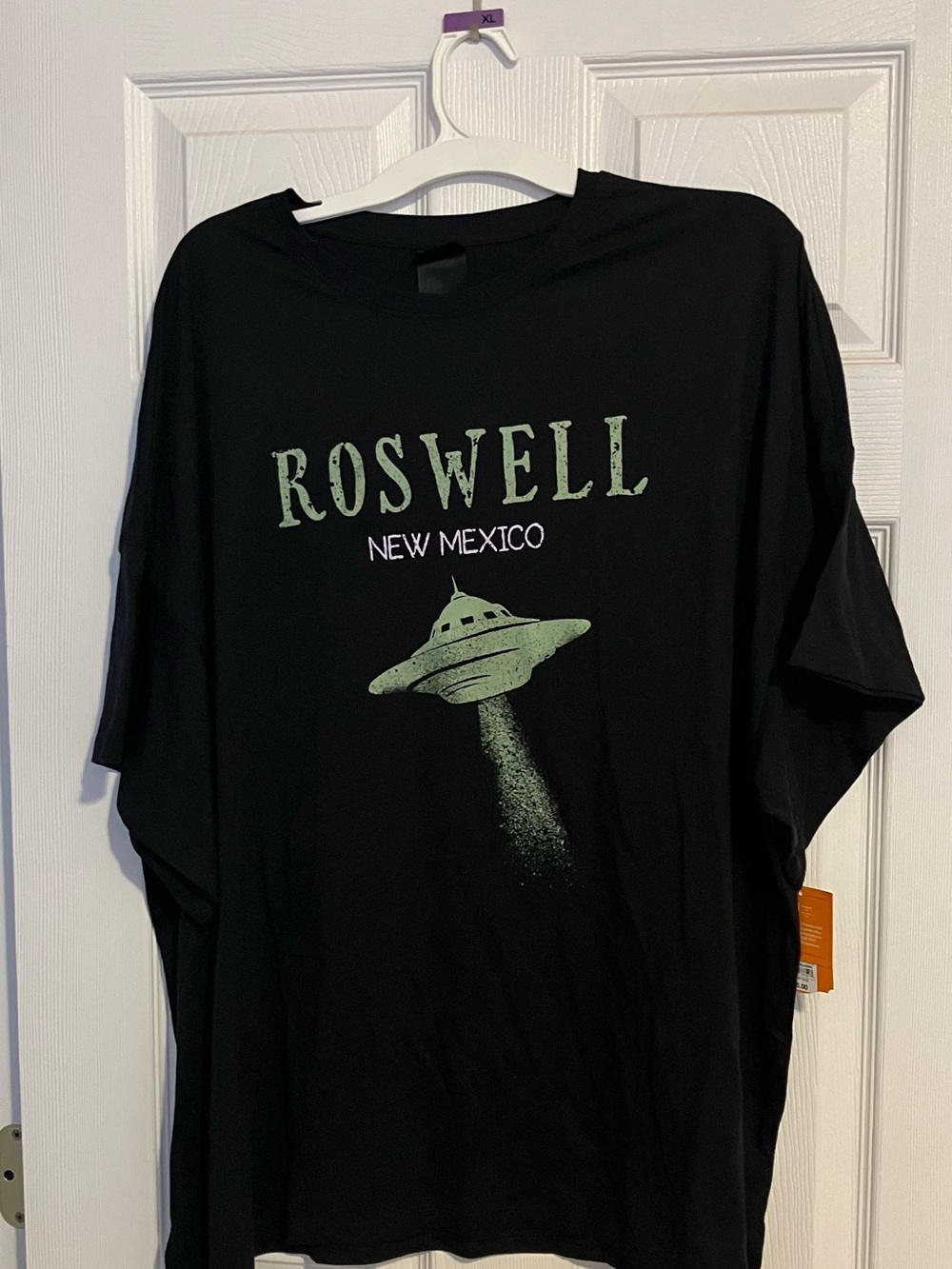 Women's Roswell New Mexico Oversized Sleep T-Shirt Black Green Size XL